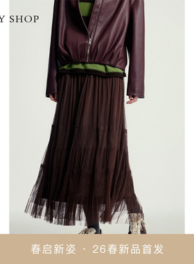 [商场同款]TKY SHOP网纱长裙2026春新品气质半身裙10J1SA01A083