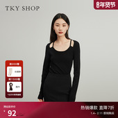 TKY 显瘦薄上衣女 小众设计感修身 SHOP性感镂空针织衫 女春夏新款