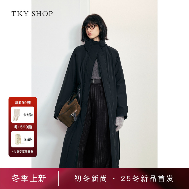 TKYSHOP风衣式长款鹅绒服