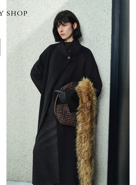 [商场同款]TKY SHOP长款羊毛大衣女2025新款毛呢外套10I1GA04R172