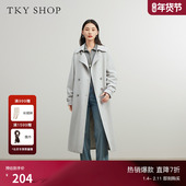 TKY 穿搭 英伦风外套简约气质时尚 SHOP休闲通勤双排扣长款 风衣秋季