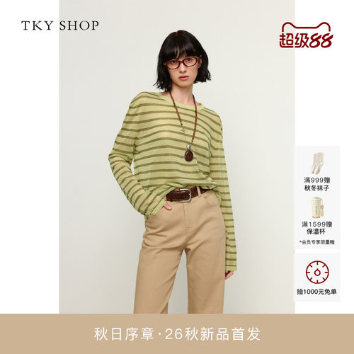 TKYSHOP圆领长袖线套衫