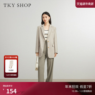 SHOP通勤时尚 韩系简约单排扣西装 便西女装 早春新款 外套 职业装 TKY