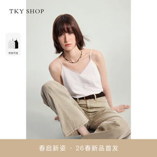 TKY SHOP轻熟简约V领吊带背心女休闲上衣10J1BP05C039 商场同款