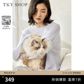 慵懒风薄款 女春秋新款 毛衣女气质休闲上衣 SHOP圆领宽松针织衫 TKY