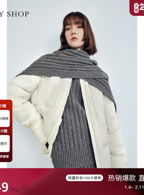 TKY SHOP高级感云朵白圆领短款羽绒服女冬季新款加厚保暖羽绒外套