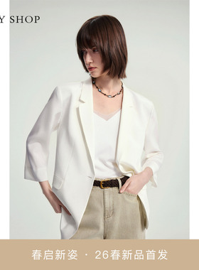 [商场同款]TKY SHOP真丝西装外套女2026春新款西服10J1CA05C073