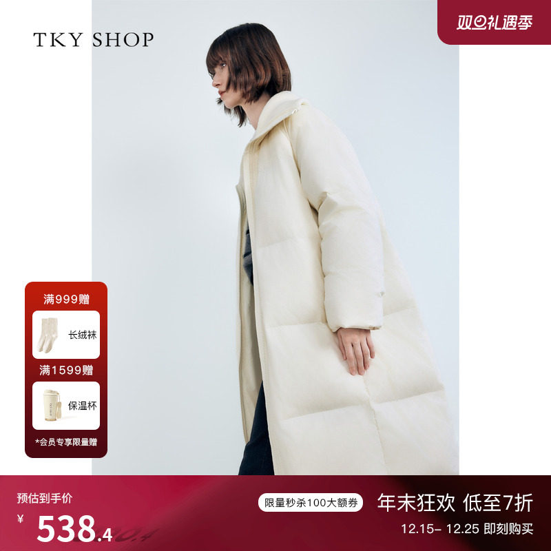 TKYSHOP大翻领长款羽绒服