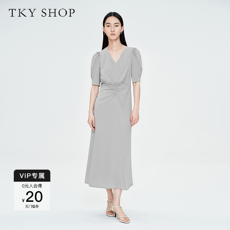 TKYSHOP时尚气质醋酸连衣裙