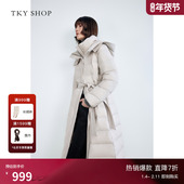 SHOP长款 连帽羽绒服女冬季 新款 TKY 时尚 休闲加厚羽绒外套收腰显瘦
