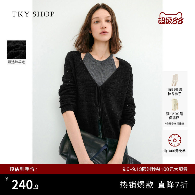 TKYSHOP全羊毛织开衫图片