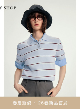[商场同款]TKY SHOP短袖POLO领针织衫女2026春新款10J1LA05C010