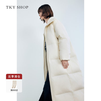 TKY SHOP大翻领长款羽绒服女2024冬季新款10H1HA10W053