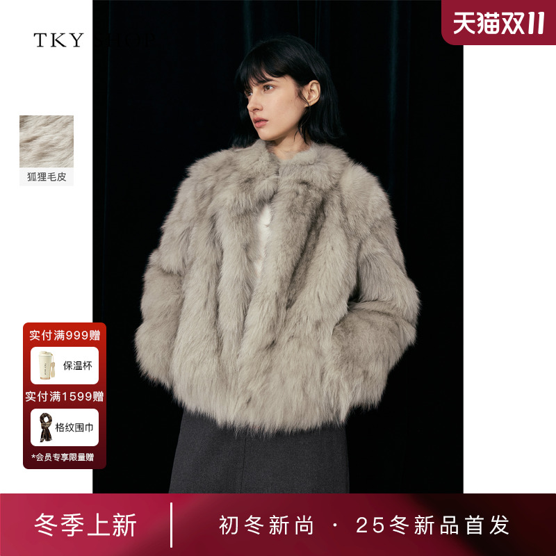 TKYSHOP狐狸毛皮毛一体外套
