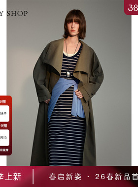 [商场同款]TKY SHOP立领长款风衣2026春新款气质外套10J1BA03B031
