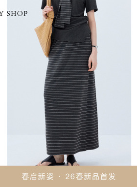 [商场同款]TKY SHOP简约条纹半身裙女2026春新款长裙10J1TA01E065