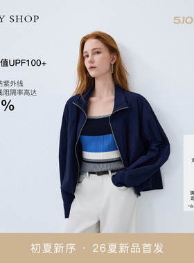 [商场同款]TKY SHOP立领短外套女2026夏夹克防晒服10J1DA01E090