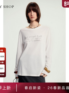 [商场同款]TKY SHOP字母长袖T恤2026春新款宽松上衣10J1NA04B016