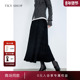 商场同款 TKY SHOP黑色压褶半身裙2024冬季 新款 长裙10H1TA02S107