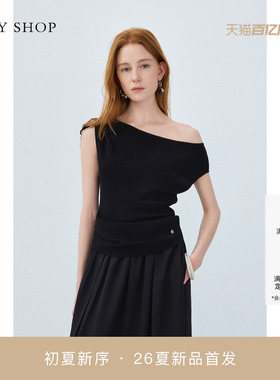 [商场同款]TKY SHOP一字领线套衫2026夏新品无袖T恤10J1LA03G079