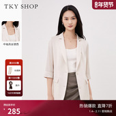 真丝西装 TKY SHOP中袖 外套女夏简约通勤气质桑蚕丝西服高级质感