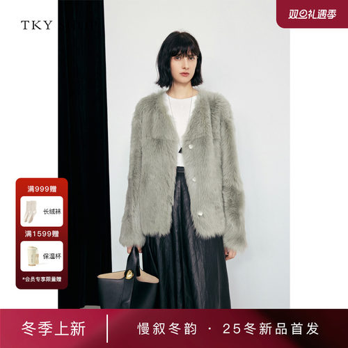 TKYSHOP托斯卡纳皮毛一体外套