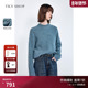 100%山羊绒 TKY SHOP摩洛哥蓝色羊绒衫 女冬新款 慵懒宽松休闲毛衣