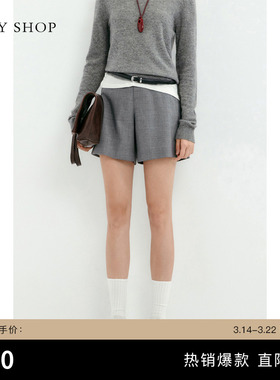 TKY SHOP通勤风休闲西装短裤女春季短款简约百搭裤子宽松显瘦显高