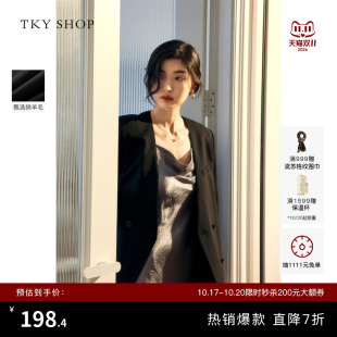 TKY SHOP高级感黑色西装外套女韩版宽松小个子西服简约通勤短外套