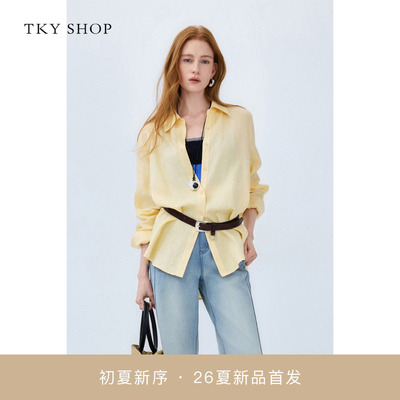 TKYSHOP亚麻长袖衬衫