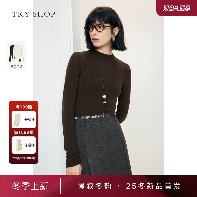 TKYSHOP半高领打底毛套衫