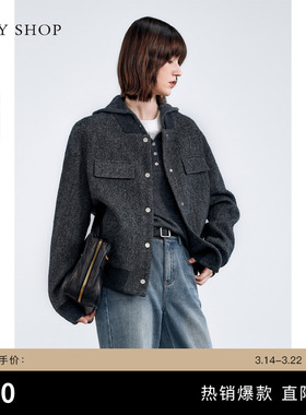 TKY SHOP短款羊毛大冬季辛苦保暖加厚毛呢外套老钱风通勤短外套