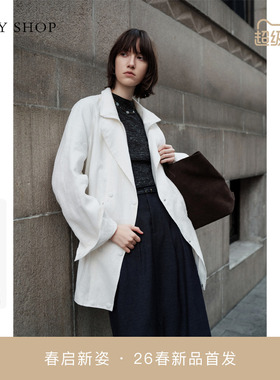 [商场同款]TKY SHOP抽绳收腰亚麻短外套女2026春新款10J1DA04B030