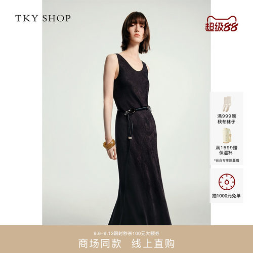 TKYSHOP无袖真丝连衣裙