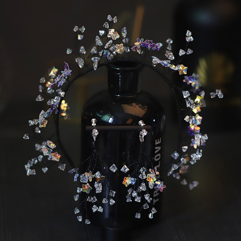 新娘头饰森系婚纱仙气水晶发箍满天星钻石发带影楼结婚礼服女发饰