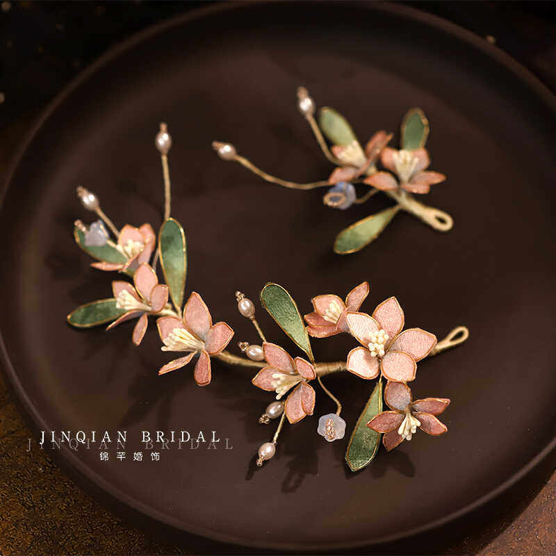 古风仙美粉色绒花头饰侧边后脑勺汉服发饰结婚礼服旗袍国风配饰品,饰品/流行首饰/时尚饰品新,发饰,淘宝优惠券,粉丝福利购,淘宝优惠卷