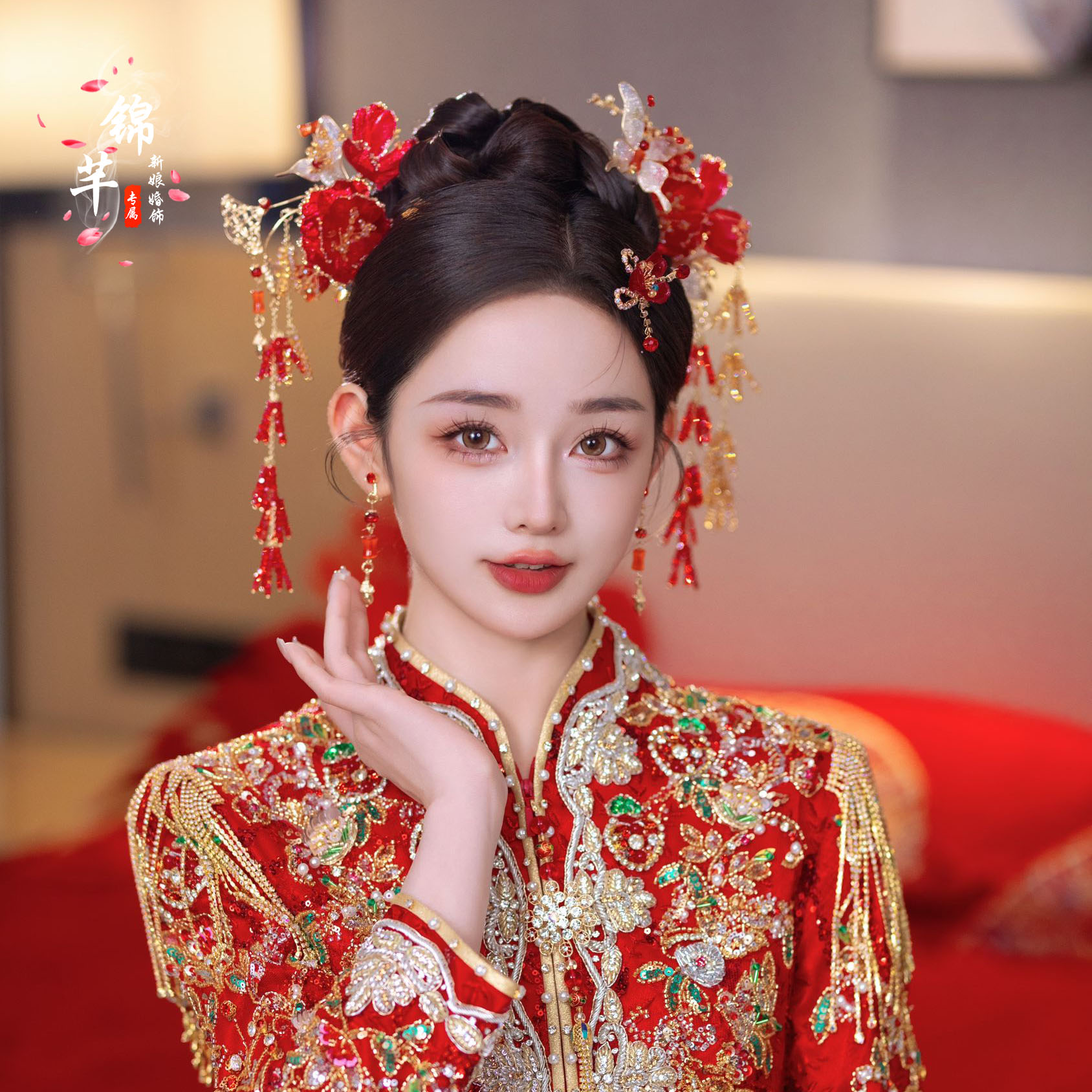 中式新娘头饰秀禾服龙凤褂发饰