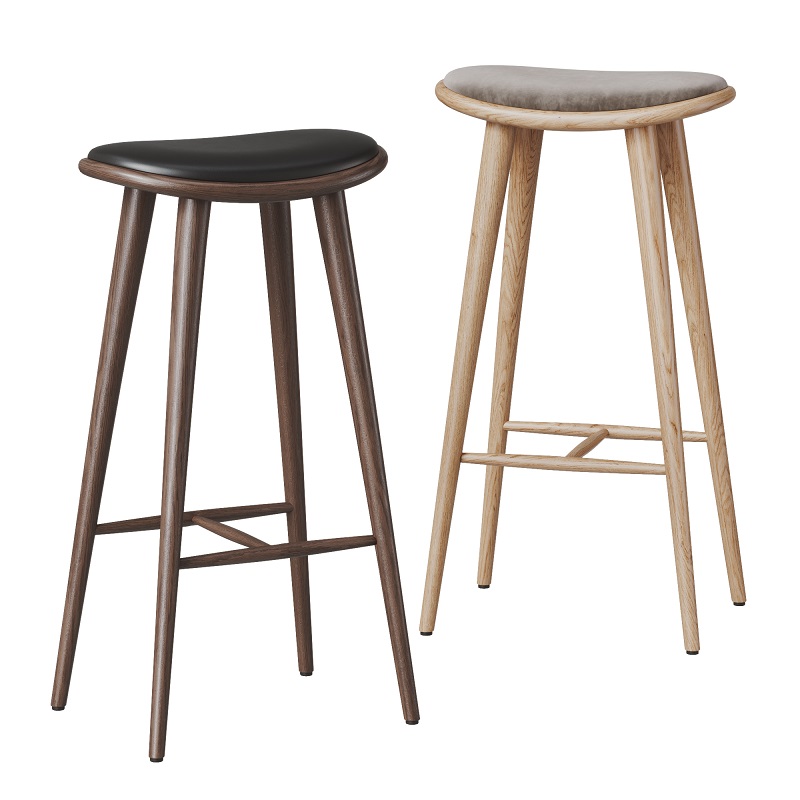 逐月实木吧台椅多颜色可定制