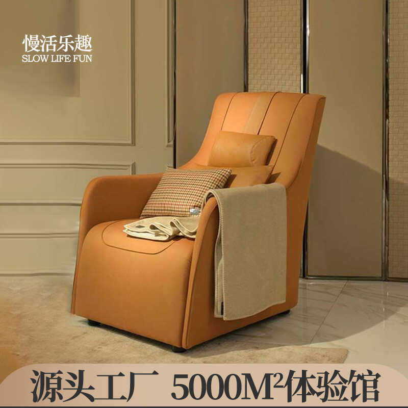 意式轻奢沙发椅真皮单别墅客厅单人沙发老虎椅高靠背休闲椅bl