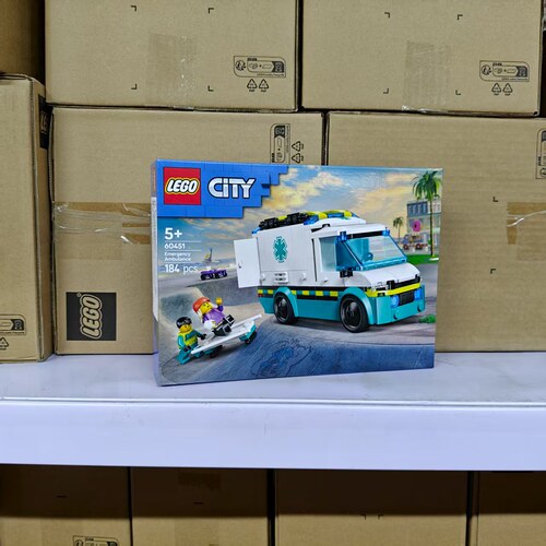 LEGO乐高城市60451紧急救护车儿童拼搭积木玩具男孩礼物生日摆件