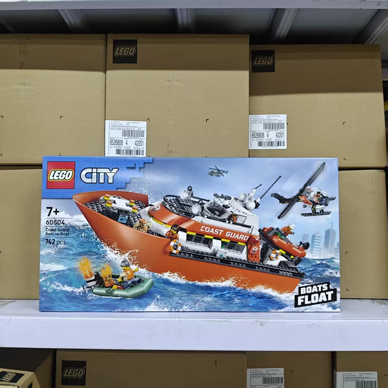 LEGO乐高城市直升机和海岸警卫队救援船60504拼搭积木玩具礼物