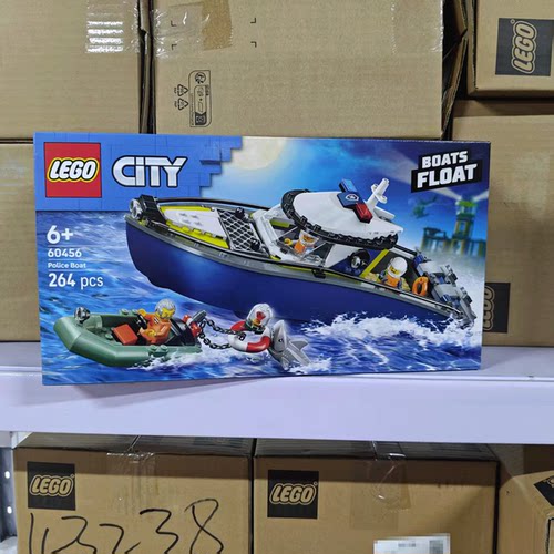 LEGO乐高城市组60456警用巡逻艇大追击男生儿童拼插积木玩具礼物