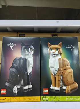 LEGO乐高黑白猫21349橙色的猫橘猫21376拼插积木拼搭玩具摆件礼物