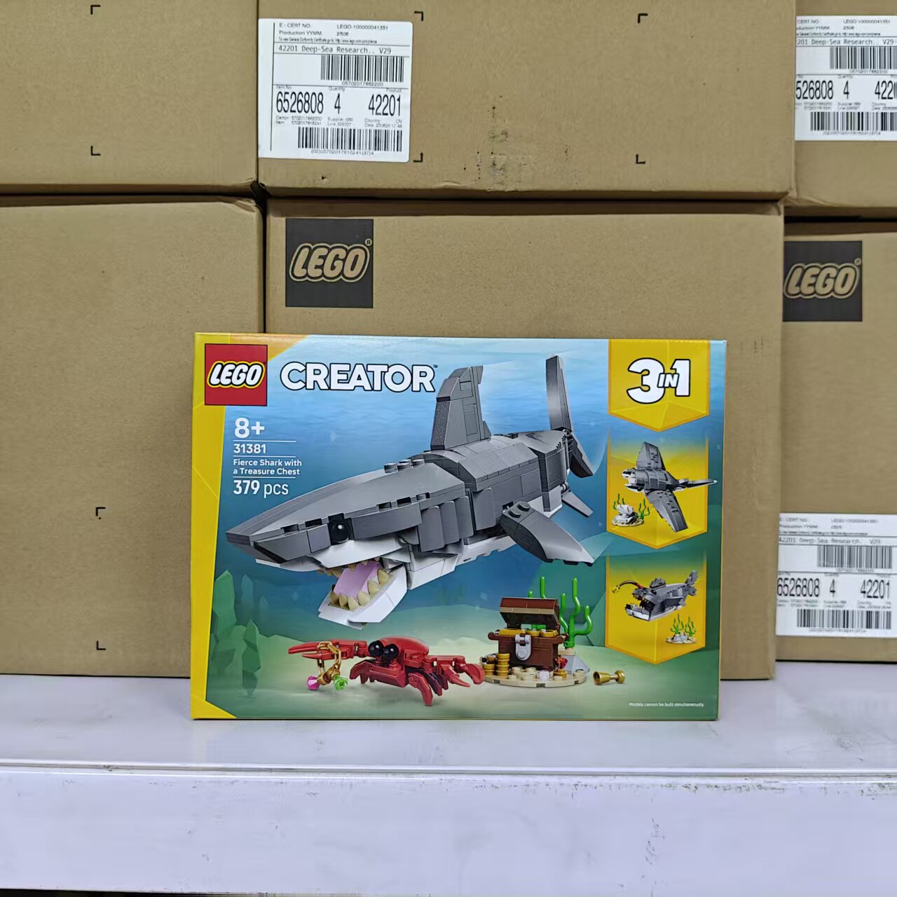 LEGO乐高31381凶猛的鲨鱼螃蟹三合一创意拼搭积木玩具摆件礼物