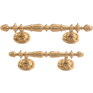 格林美域修新款法式拉手 衣柜橱柜美式把手 金色欧式黄铜柜门拉手