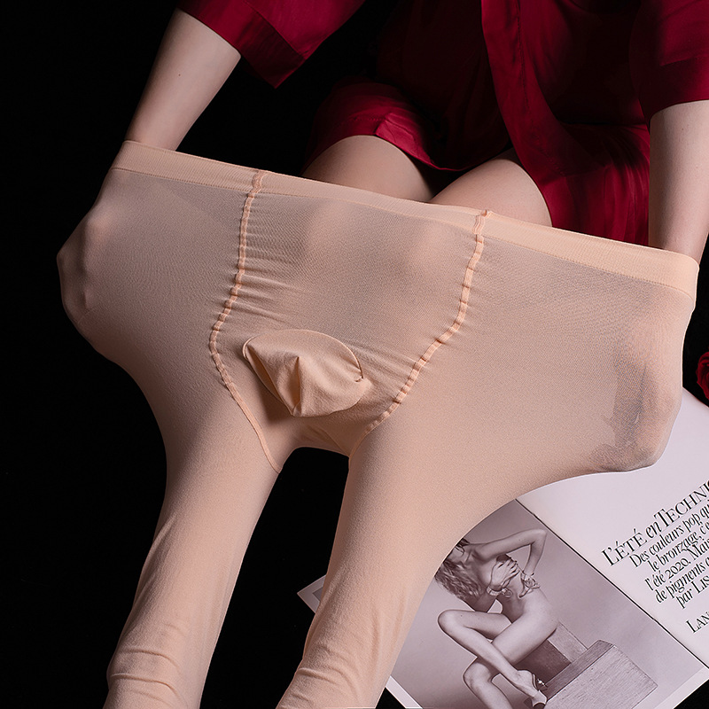 80d春夏微透男士连裤袜JJ套