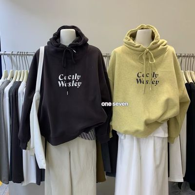 oneseven韩版宽松显瘦连帽卫衣