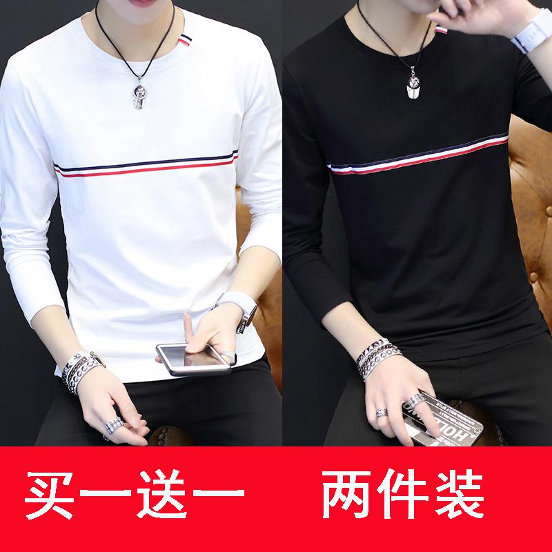 打底长衫年轻男人t恤长袖秋天男士秋衣丅25-30-35-40岁成年人衣服