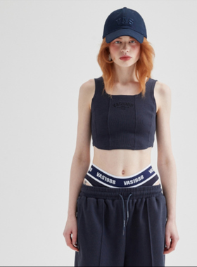 VA家 字母刺绣修身学生运动纯棉背心M0405