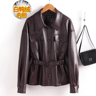 今年流行特惠海宁皮羽绒服女短款 蛋白皮衣收腰显瘦外套 宋佳同款